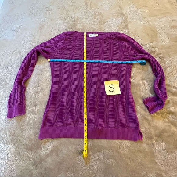 Christopher & Banks deep pink knit long sleeve sweater cuff buttons Size S - Picture 9 of 9